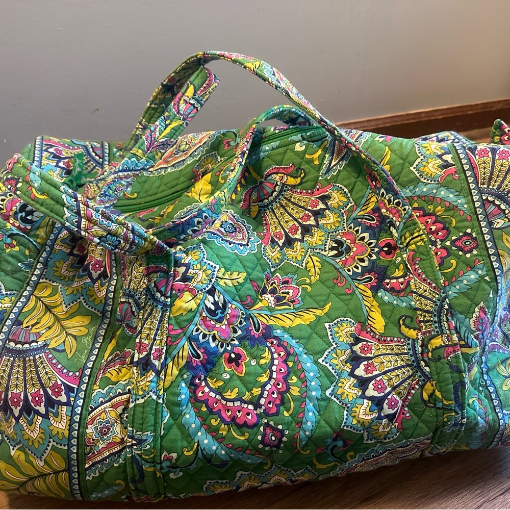 Vera Bradley emerald paisley duffel/weekender